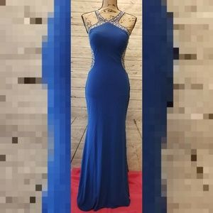 Blondie Nites Juniors' Embellished Blue Prom Dress